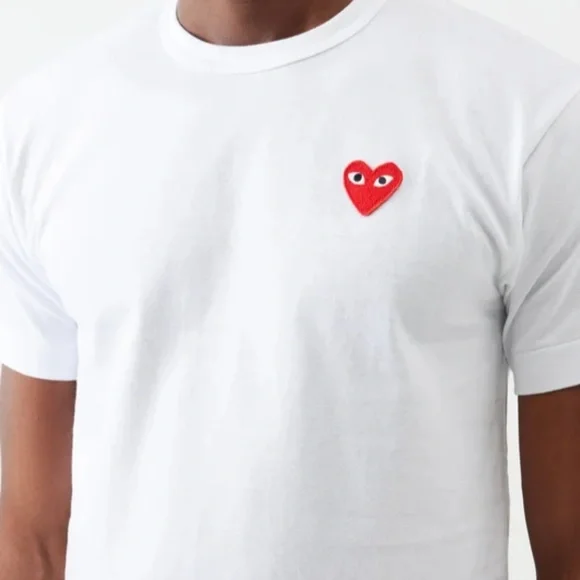 COMME DES GARCONS CDG PLAY RED HEART EYE LOGO WHITE T-SHIRT (S-XL) - Picture 6 of 10